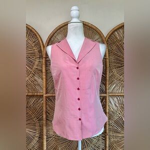 Akris x Bergdorf Goodman Silk Sleeveless Button Down